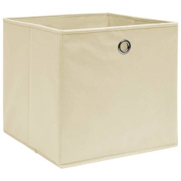 Stylish 10 Pcs Storage Boxes - Non-woven Fabric Cream 28x28x28 cm