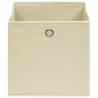 Stylish 10 Pcs Storage Boxes - Non-woven Fabric Cream 28x28x28 cm