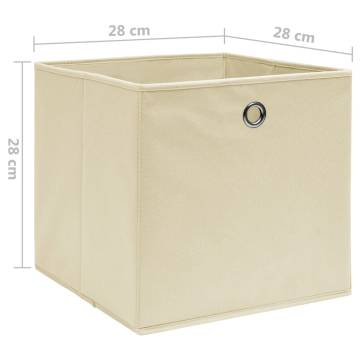 Stylish 10 Pcs Storage Boxes - Non-woven Fabric Cream 28x28x28 cm