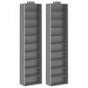 Hanging Closet Organisers 2 pcs with 10 Shelves Fabric Colour grey Size 30 x 15 x 120 cm Quantity in Package 2 Number of 1 