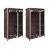 Durable Fabric Wardrobes 2 pcs Brown - Space Saving Solution