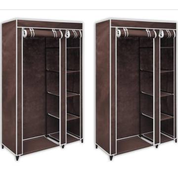 Durable Fabric Wardrobes 2 pcs Brown - Space Saving Solution