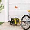 Pet Bike Trailer Yellow and Grey Oxford Fabric and Iron Colour yellow Size 124 x 53 x 53 cm 