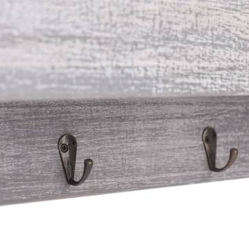 Elegant Wall Mounted Coat Rack Grey - 50x10x23 cm - HipoMarket