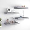 Floating Wall Shelves 4 pcs Grey 40x23x3.8 cm MDF Colour grey Size 40 x 23 x 3.8 cm Quantity in Package 4 Number of Pieces 1 