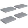 Stylish Grey Floating Wall Shelves - Set of 4 | HipoMarket UK