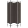 4-Panel Brown Room Divider - Durable Fabric 160x220 cm