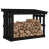 Firewood Rack Black - Solid Pine Wood | HipoMarket