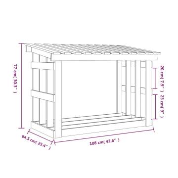 Firewood Rack Black - Solid Pine Wood | HipoMarket