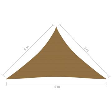 HDPE Sunshade Sail 160g Taupe 5x5x6m | UV & Mould Resistant