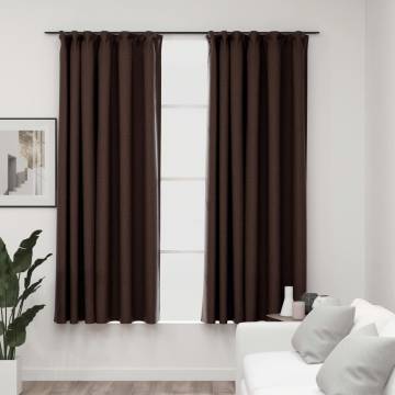 Linen-Look Blackout Curtains 2 pcs Taupe 140x175 cm | Hipomarket