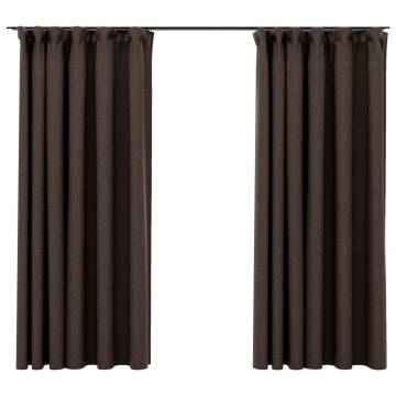 Linen-Look Blackout Curtains 2 pcs Taupe 140x175 cm | Hipomarket