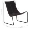 Relaxing Chair - Black Real Leather | Hipomarket