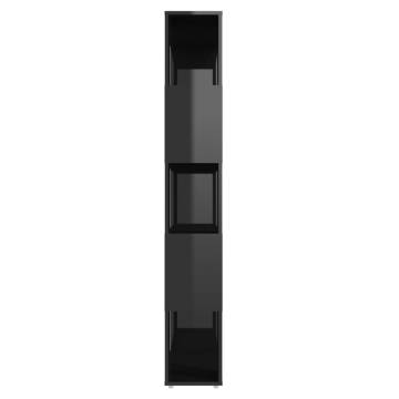 High Gloss Black Book Cabinet Room Divider - 80x24x155 cm