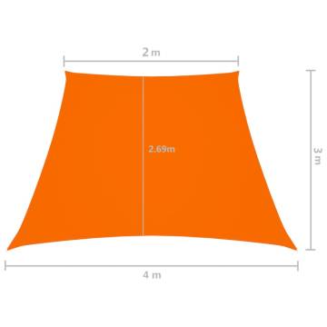 Sunshade Sail Oxford Fabric Trapezium 2/4x3 m Orange