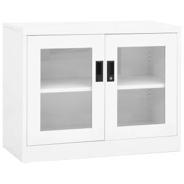 Office Cabinet White 90x40x70 cm Steel - Stylish Filing Solution