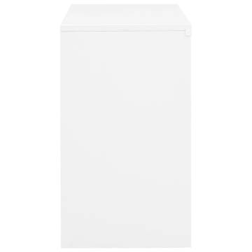 Office Cabinet White 90x40x70 cm Steel - Stylish Filing Solution