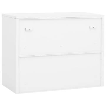 Office Cabinet White 90x40x70 cm Steel - Stylish Filing Solution