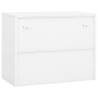 Office Cabinet White 90x40x70 cm Steel - Stylish Filing Solution