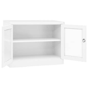 Office Cabinet White 90x40x70 cm Steel - Stylish Filing Solution