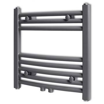 Grey Bathroom Central Heating Towel Rail Radiator - 480x480mm