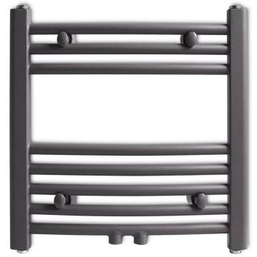 Grey Bathroom Central Heating Towel Rail Radiator - 480x480mm