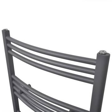 Grey Bathroom Central Heating Towel Rail Radiator - 480x480mm