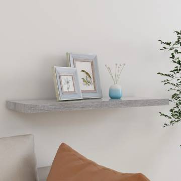 Concrete Grey Floating Wall Shelf 80x23.5 cm - Stylish Storage