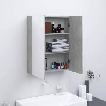 Stylish Bathroom Mirror Cabinet 60x15x75 cm - Concrete Grey