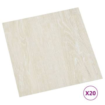 Self-Adhesive PVC Flooring Planks - Cream, 20 pcs | HipoMarket