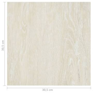 Self-Adhesive PVC Flooring Planks - Cream, 20 pcs | HipoMarket