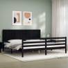 Black Solid Wood Bed Frame 200x200 cm - Stylish & Durable