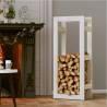 Firewood Rack White 41x25x100 cm - Solid Pine Wood Storage