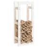 Firewood Rack White 41x25x100 cm - Solid Pine Wood Storage