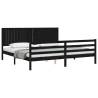 Black Solid Wood Bed Frame 200x200 cm - Stylish & Durable