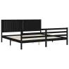 Black Solid Wood Bed Frame 200x200 cm - Stylish & Durable