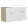 Sink Cabinet White and Sonoma Oak | Stylish Bathroom Storage