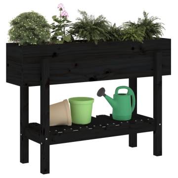 Garden Raised Bed Black 101x30x69 cm - Solid Pine Wood