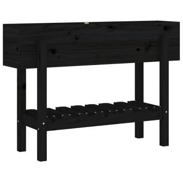 Garden Raised Bed Black 101x30x69 cm - Solid Pine Wood