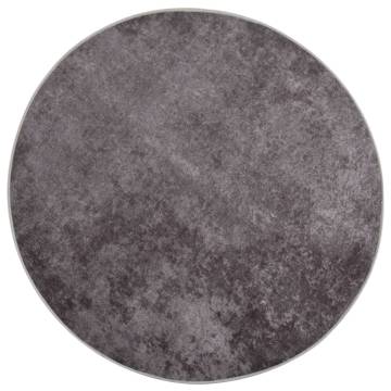 Rug Washable φ120 cm Grey Anti Slip - Comfort & Style