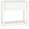 White Solid Pine Planter with Shelf - 82.5x34.5x81 cm