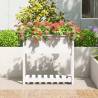 White Solid Pine Planter with Shelf - 82.5x34.5x81 cm