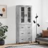 Stylish Highboard in Concrete Grey | 69.5x34x180 cm