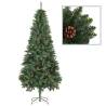 Artificial Christmas Tree with Pine Cones Green 210 cm Colour green Size 210 x 119 cm Quantity in Package 1 Number of Branch Tips 