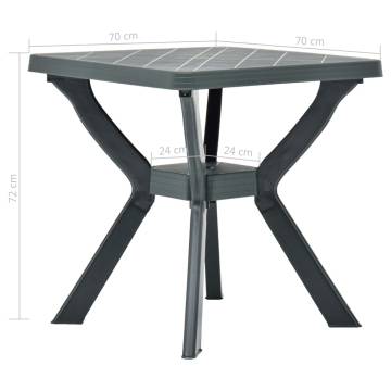 Bistro Table Green 70x70x72 cm - Durable Plastic Design