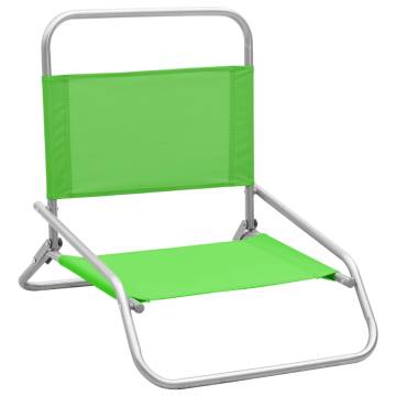 Folding Beach Chairs 2 pcs - Green Fabric | HipoMarket UK