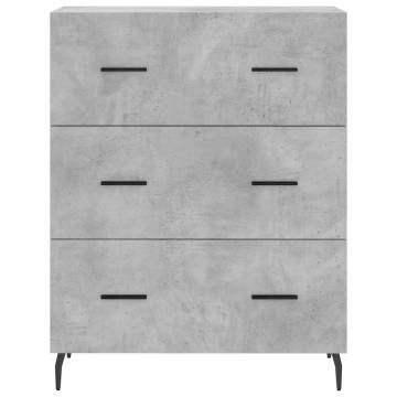 Stylish Highboard in Concrete Grey | 69.5x34x180 cm