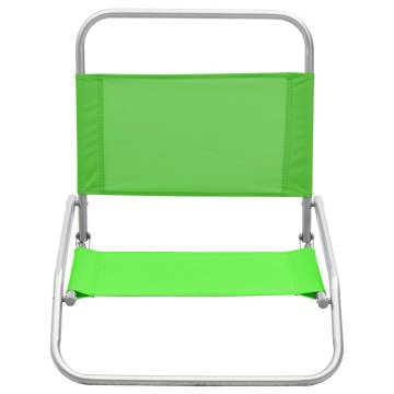 Folding Beach Chairs 2 pcs - Green Fabric | HipoMarket UK