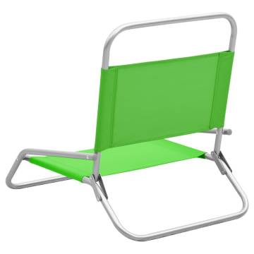 Folding Beach Chairs 2 pcs - Green Fabric | HipoMarket UK