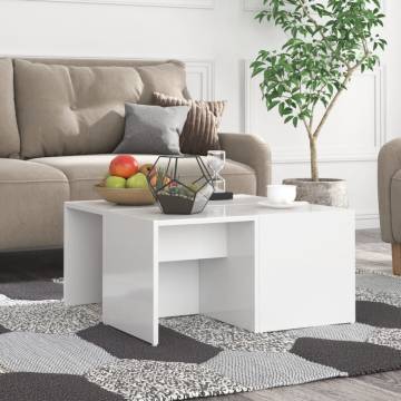 Elegant High Gloss White Coffee Tables - 4 pcs | HipoMarket